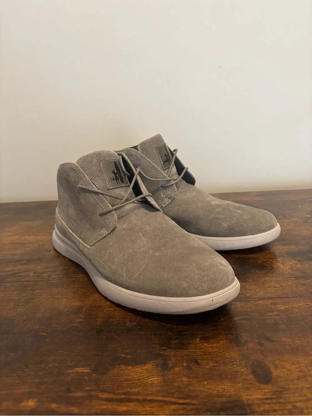 johnnie-O Taupe Suede Chukka Boots